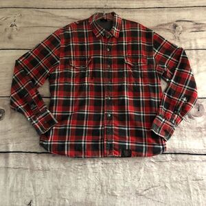 Speed & Strength Flannel Jacket S Mens Red Plaid Drop Out Moto Zip Shacket